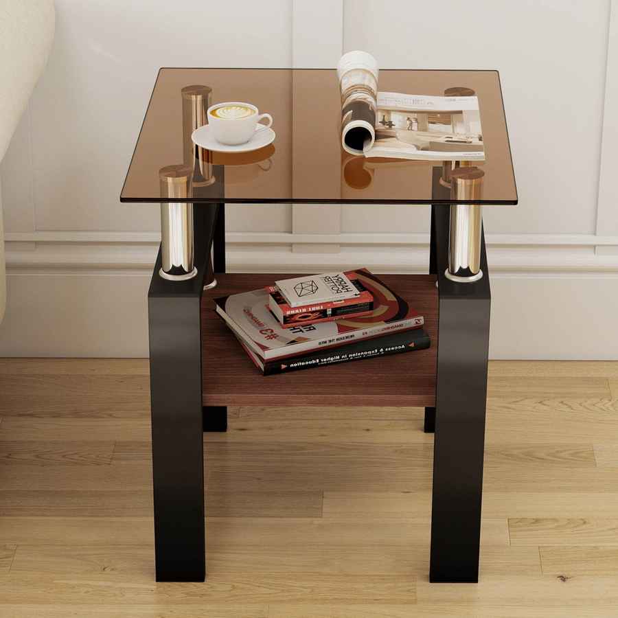 MLNshops modern tempered glass coffee table set, 2-piece
