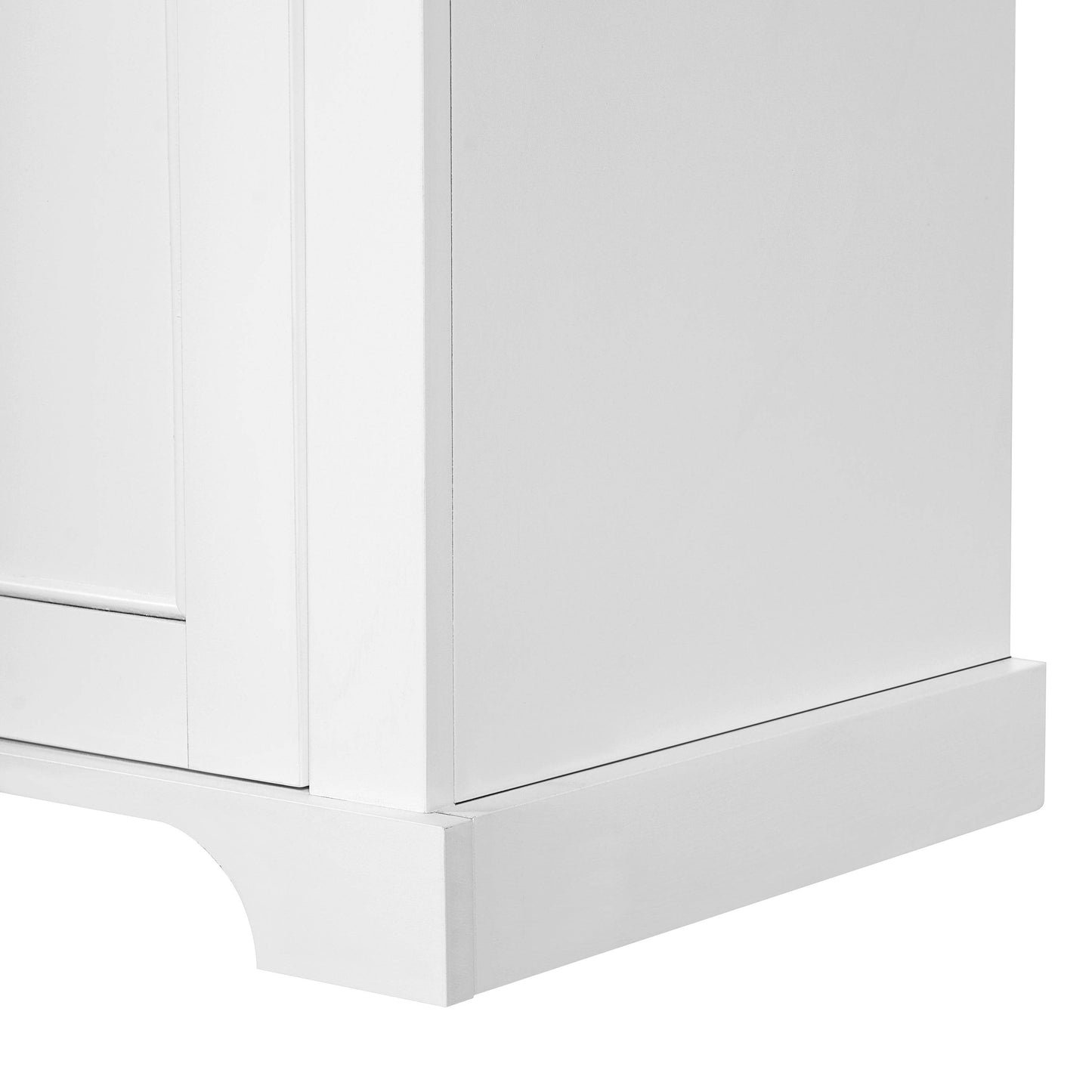MLNshops tall bathroom storage cabinet - White, Glass Doors
