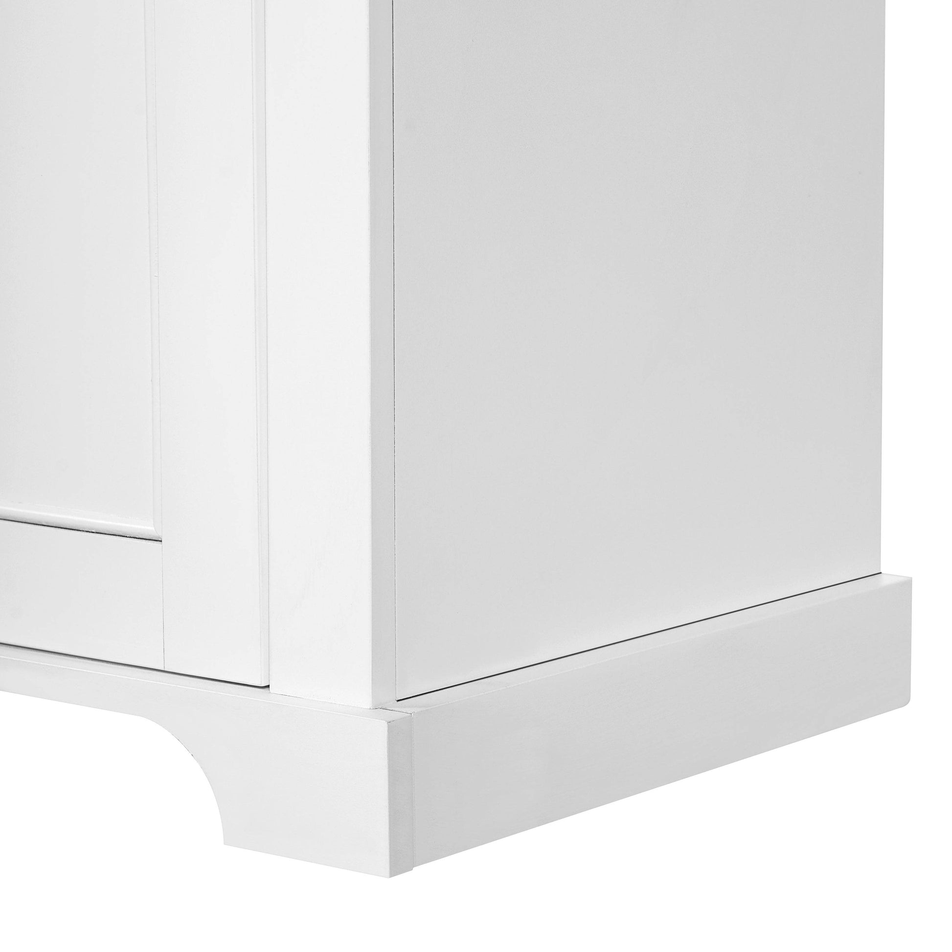 MLNshops tall bathroom storage cabinet - White, Glass Doors