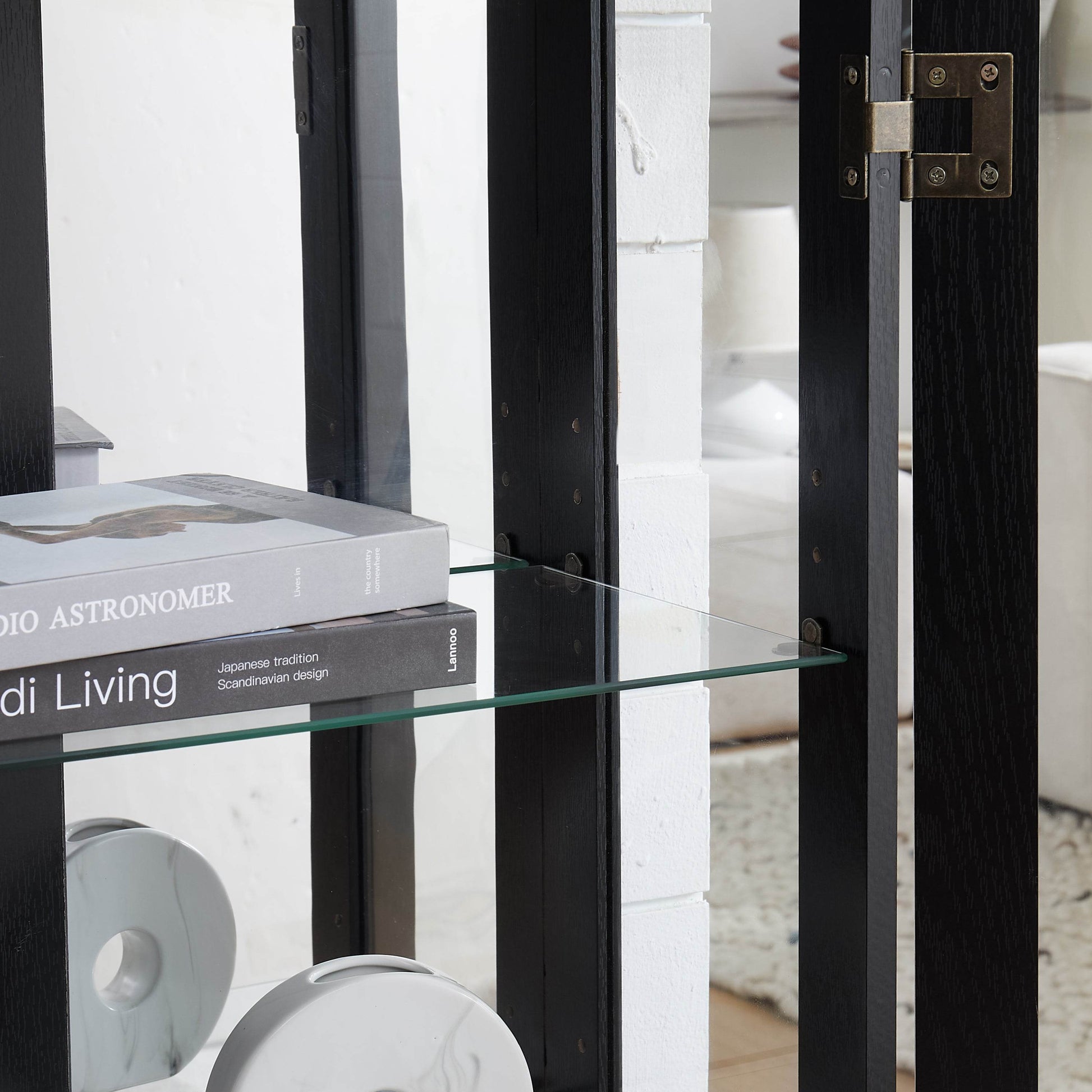 MLNshops black lighted curio cabinet with glass doors