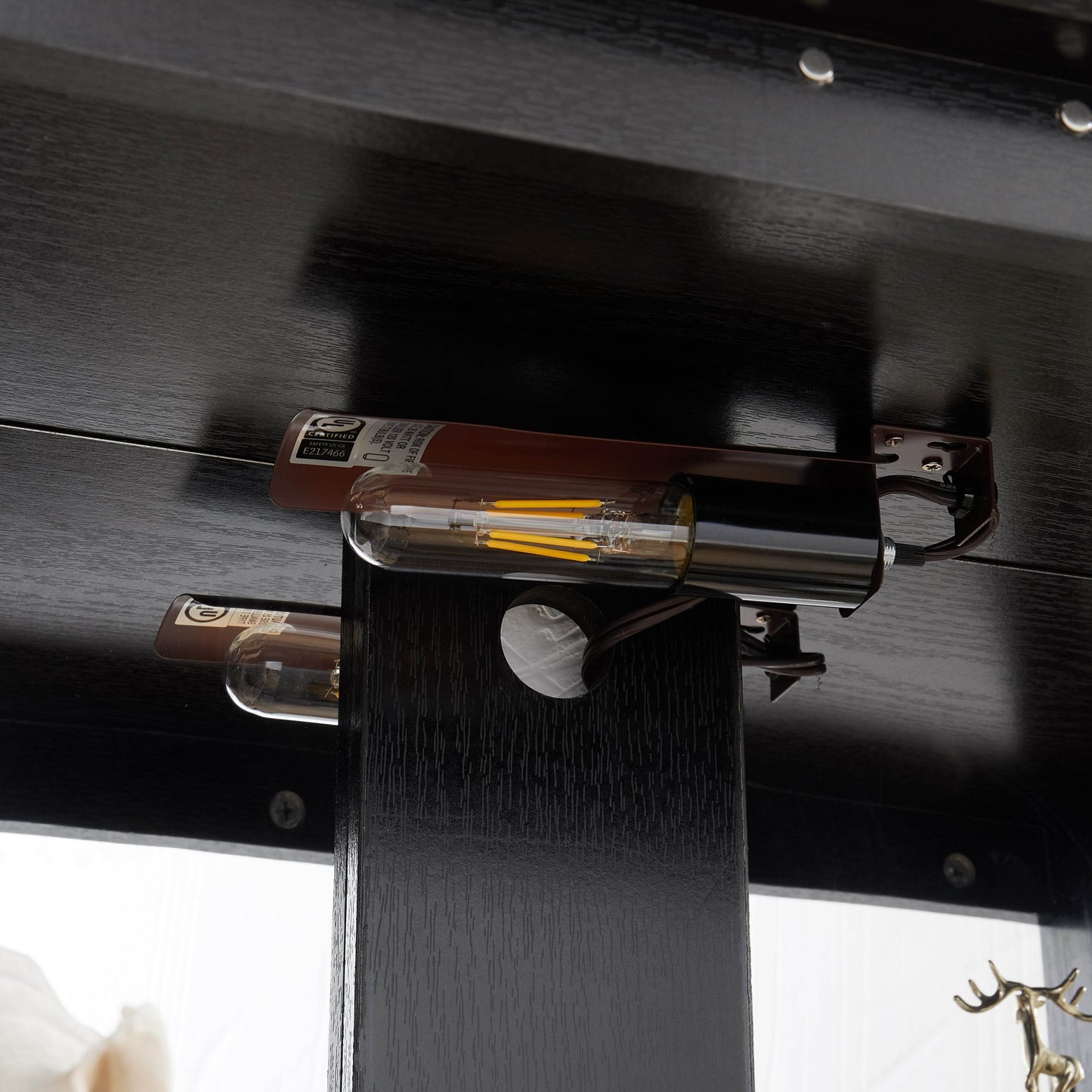 MLNshops black lighted curio cabinet with glass doors