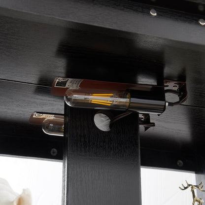 MLNshops black lighted curio cabinet with glass doors