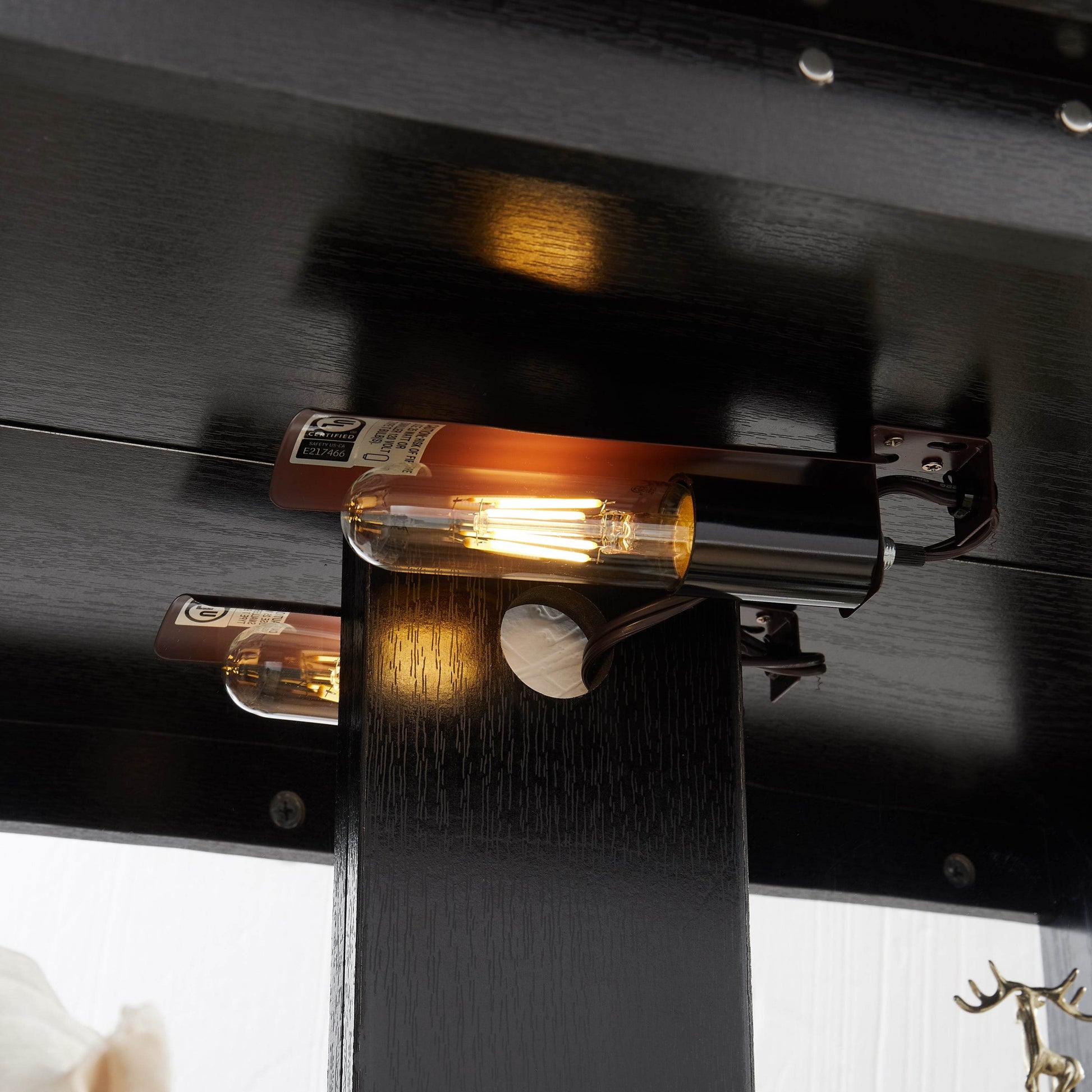 MLNshops black lighted curio cabinet with glass doors