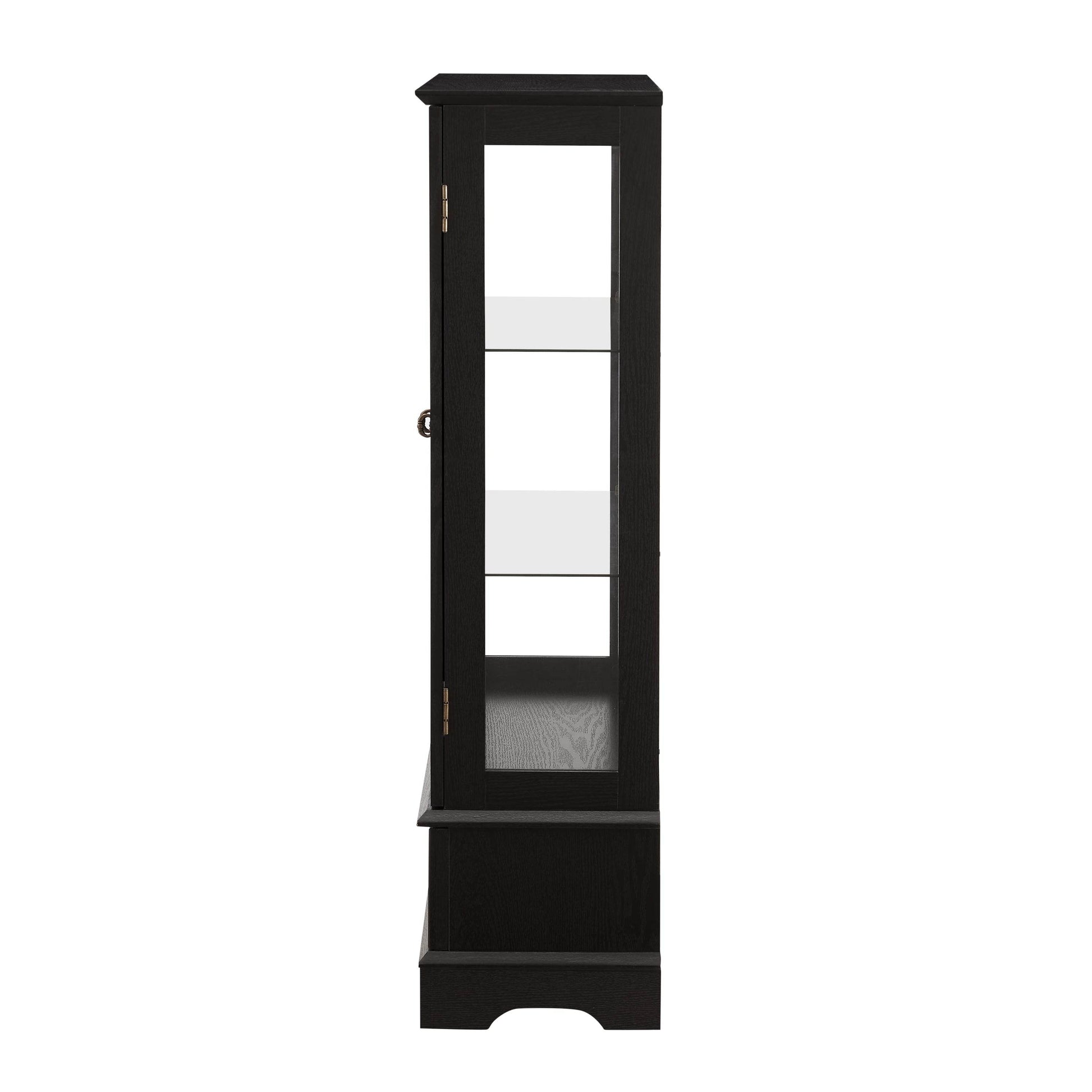 MLNshops black lighted curio cabinet with glass doors