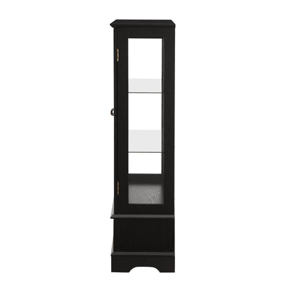 MLNshops black lighted curio cabinet with glass doors