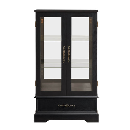 MLNshops black lighted curio cabinet with glass doors