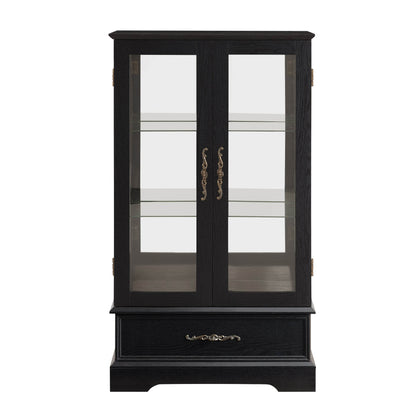 MLNshops black lighted curio cabinet with glass doors