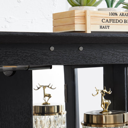 MLNshops black lighted curio cabinet with glass doors