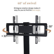 MLNshops rustic brown wooden TV stand, 3-Tier Glass