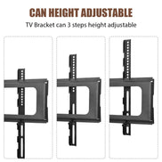 MLNshops rustic brown wooden TV stand, 3-Tier Glass