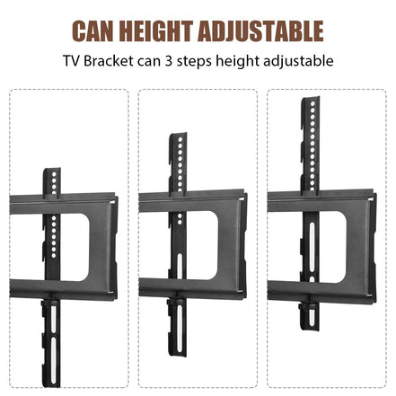 MLNshops rustic brown wooden TV stand, 3-Tier Glass