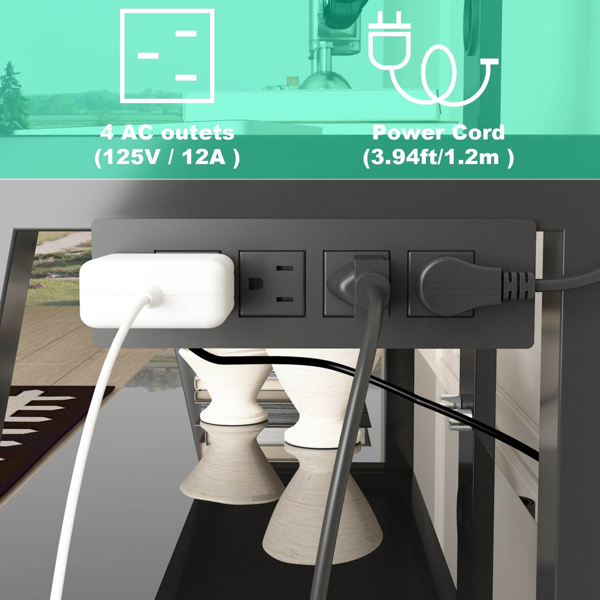 MLNshops rustic brown wooden TV stand, 3-Tier Glass