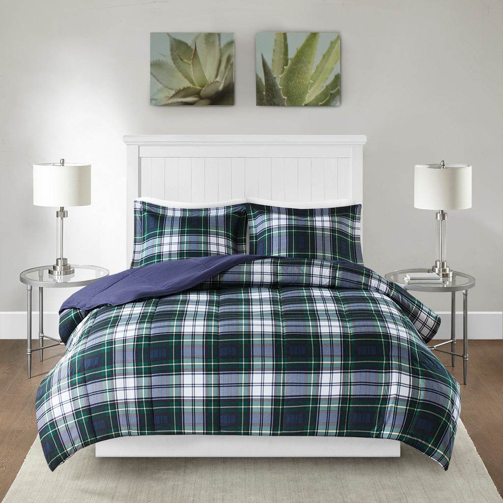 MLNshops king size down alternative comforter set - Plaid Default