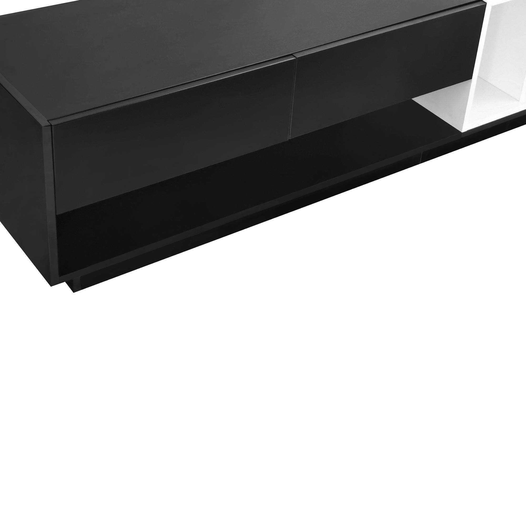 MLNshops modern black TV cabinet for living room, sleek