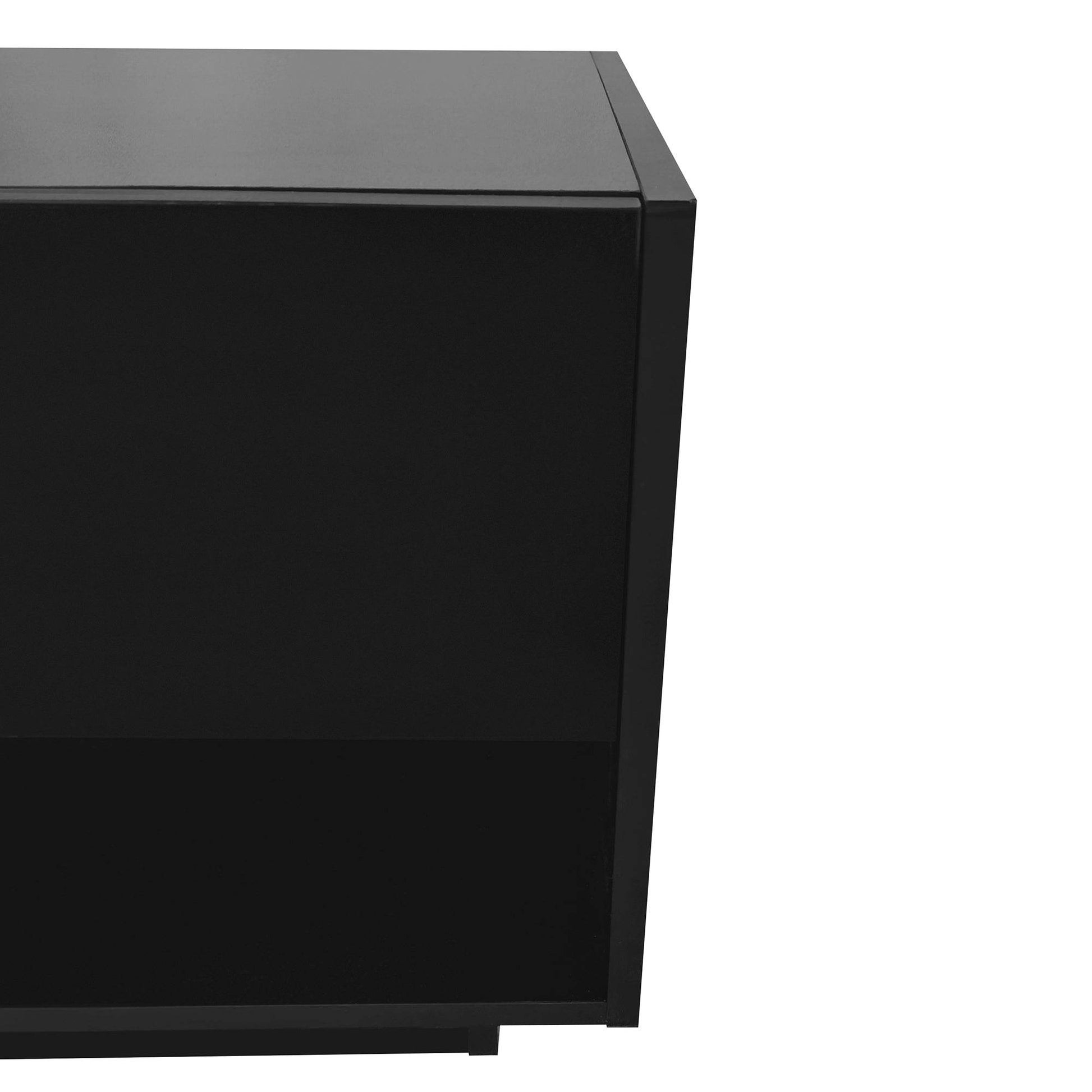 MLNshops modern black TV cabinet for living room, sleek