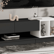 MLNshops modern black TV cabinet for living room, sleek