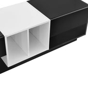 MLNshops modern black TV cabinet for living room, sleek