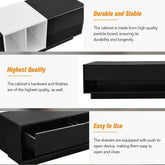 MLNshops modern black TV cabinet for living room, sleek