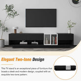 MLNshops modern black TV cabinet for living room, sleek