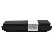 MLNshops modern black TV cabinet for living room, sleek
