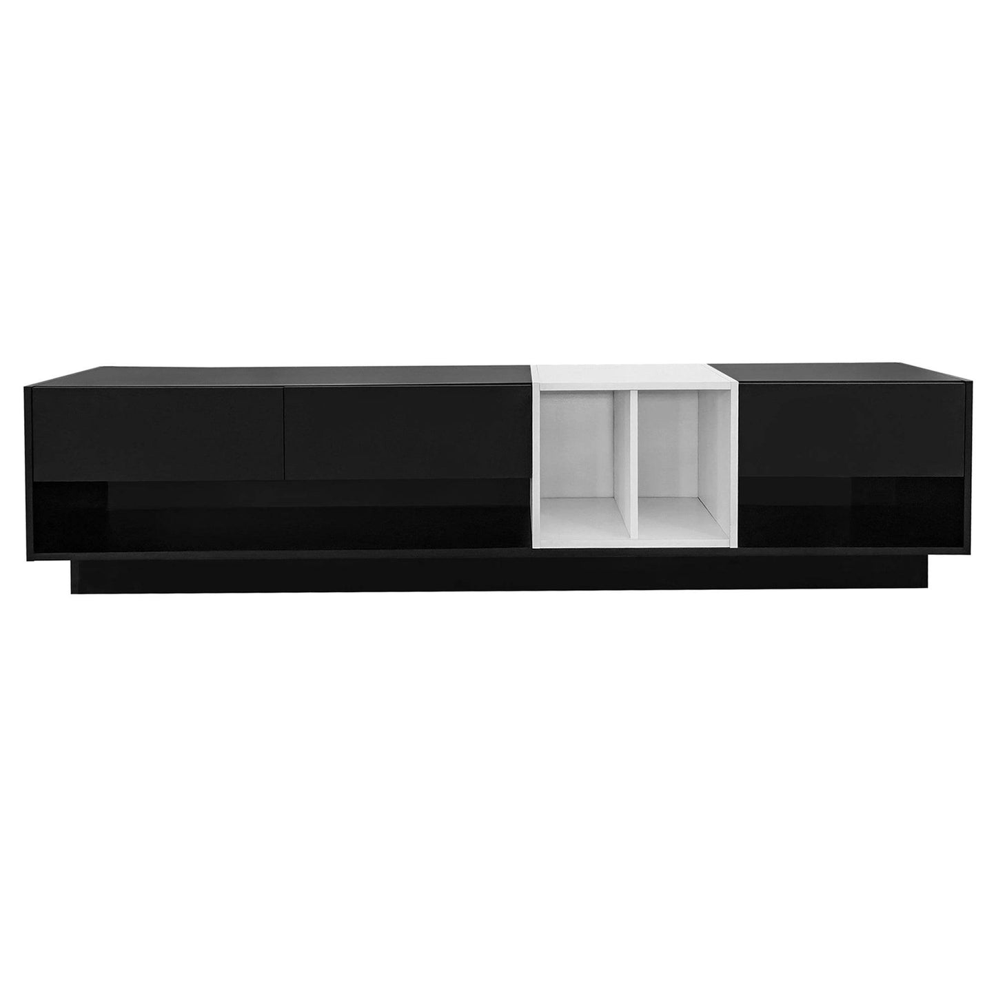 MLNshops modern black TV cabinet for living room, sleek