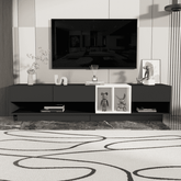 MLNshops modern black TV cabinet for living room, sleek
