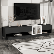 MLNshops modern black TV cabinet for living room, sleek Default