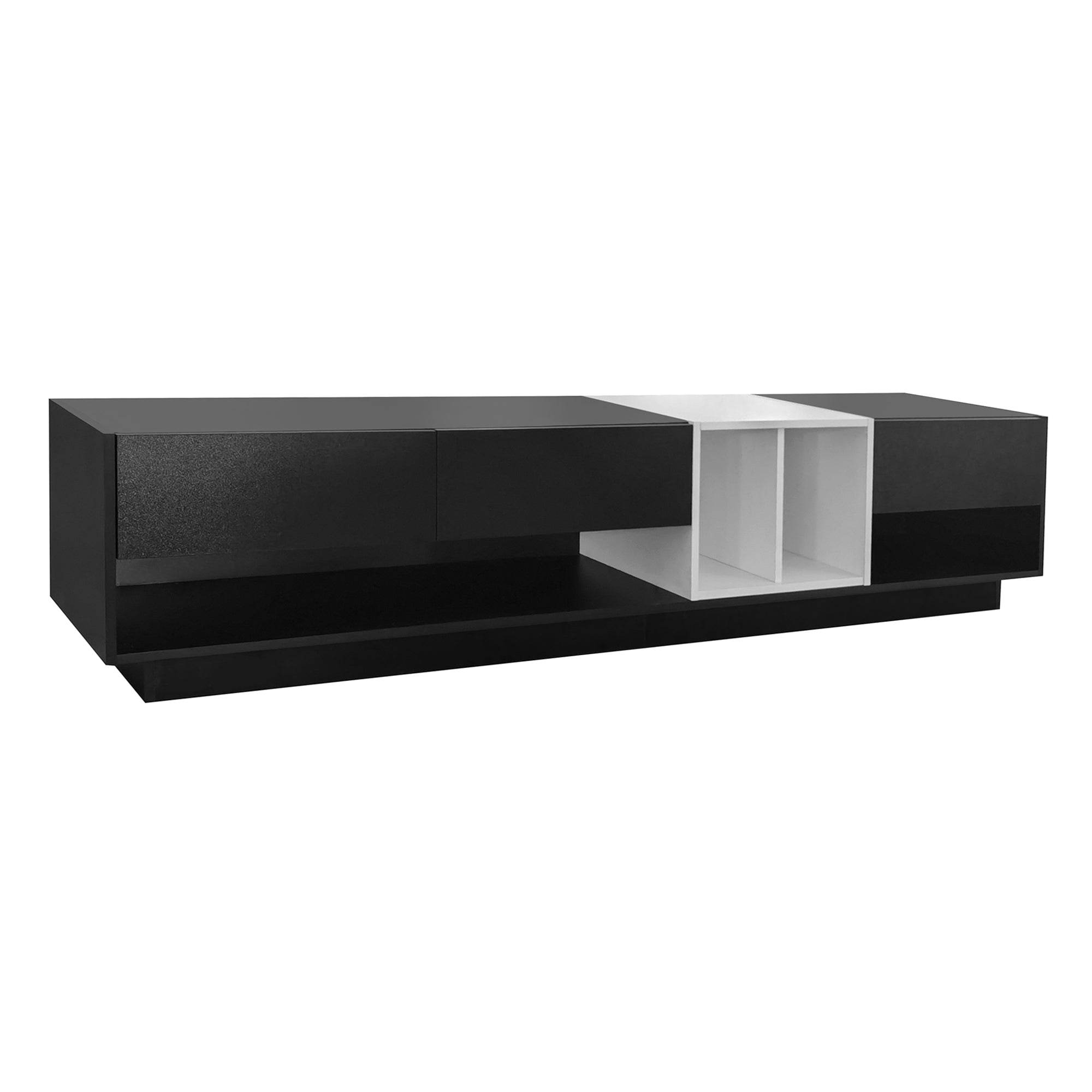MLNshops modern black TV cabinet for living room, sleek