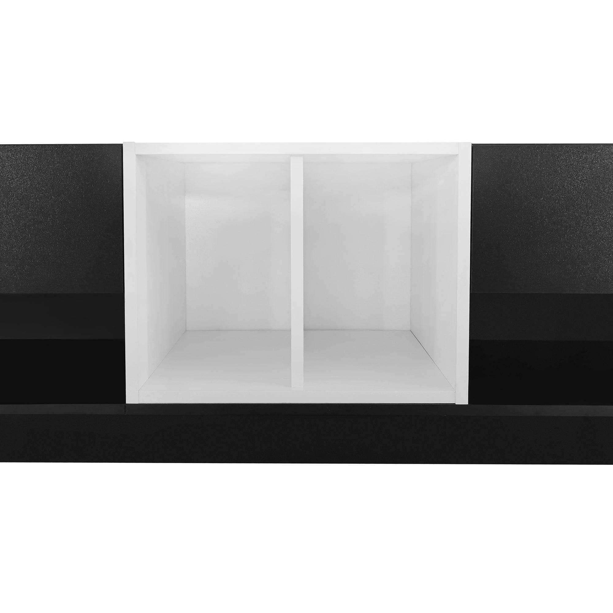 MLNshops modern black TV cabinet for living room, sleek