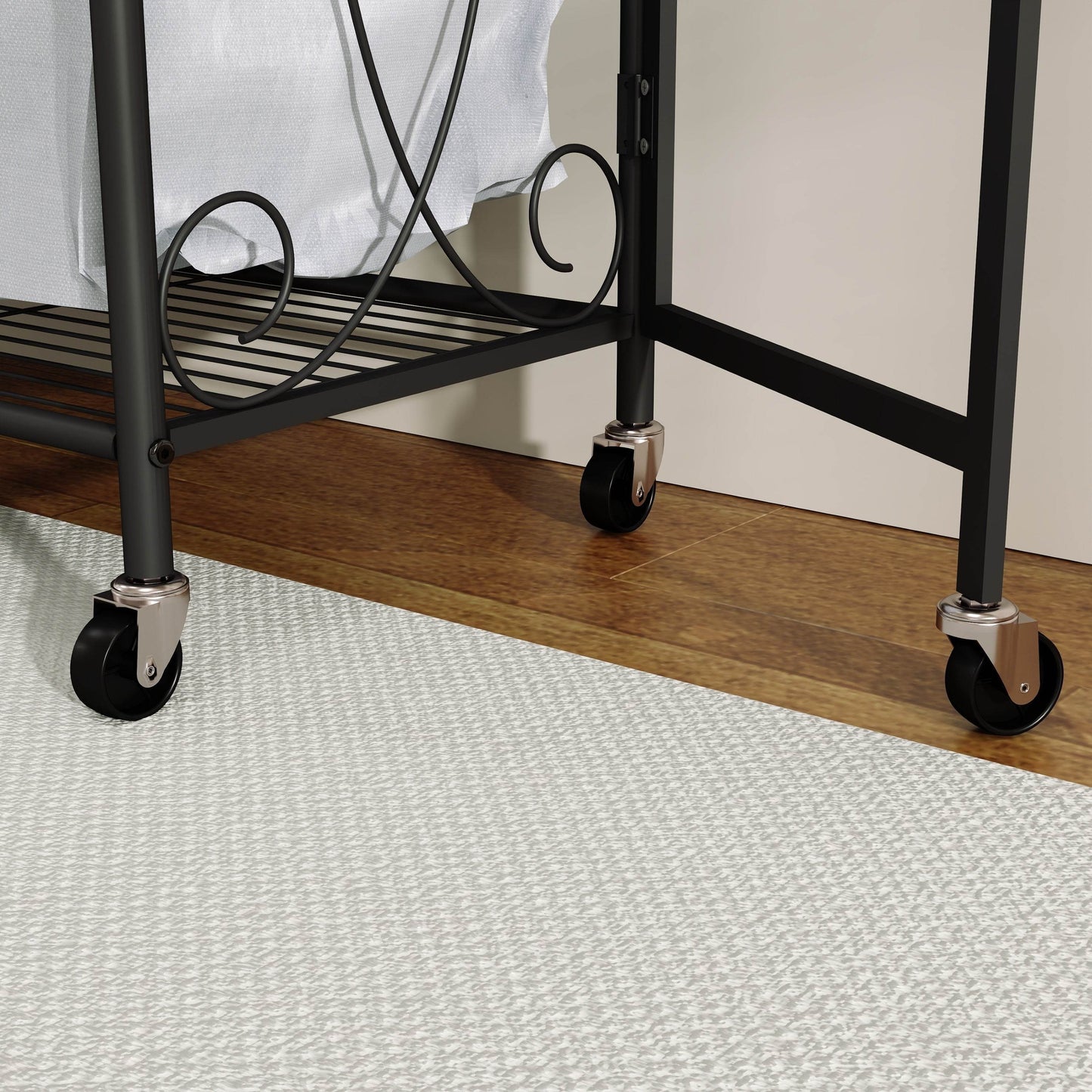 MLNshops rolling laundry cart with storage shelf & Wheels