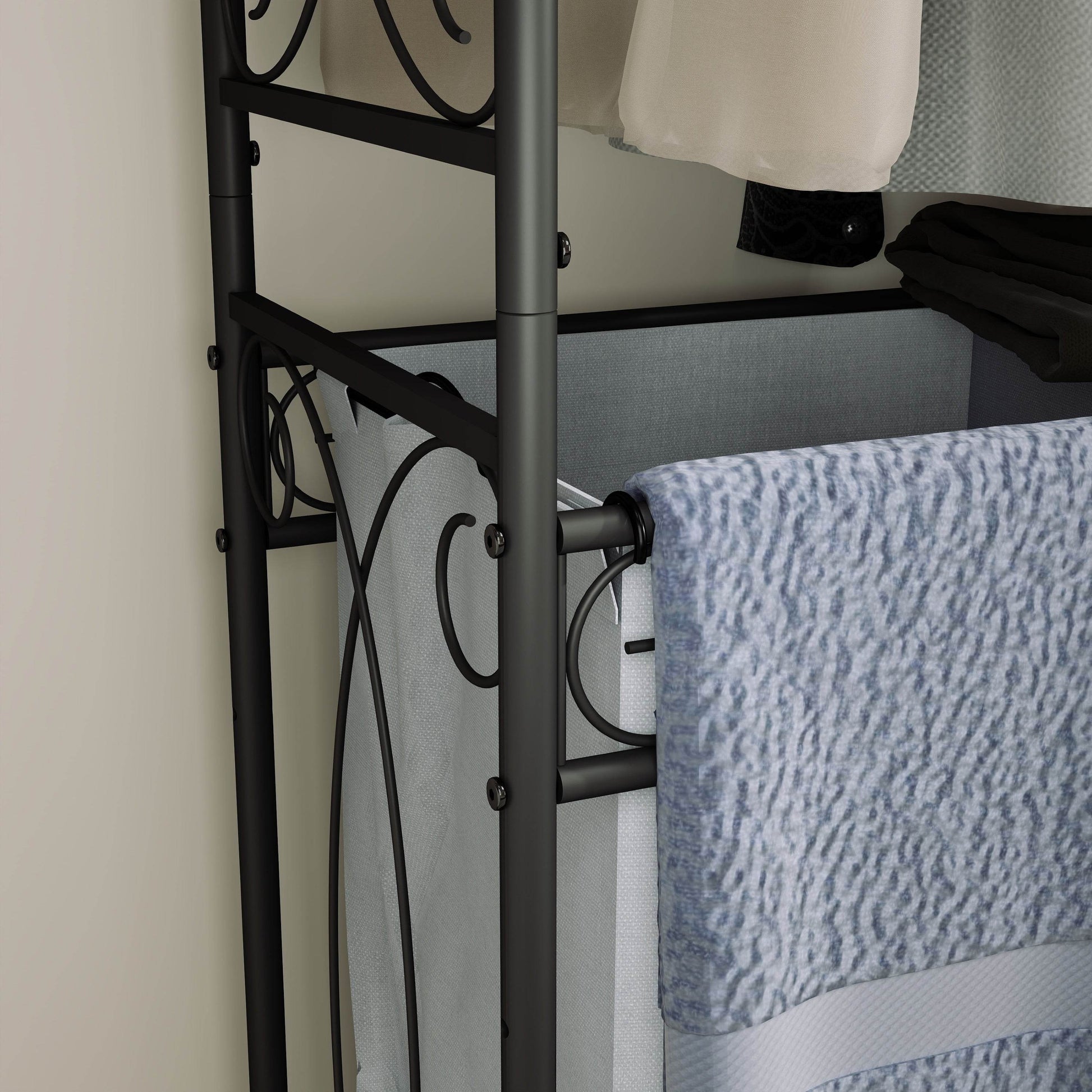 MLNshops rolling laundry cart with storage shelf & Wheels