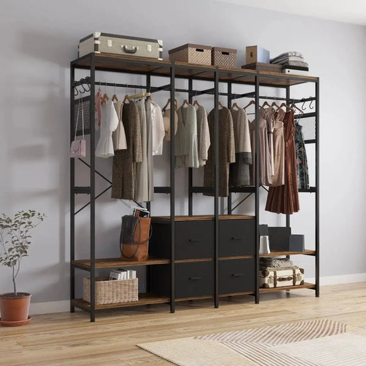 Independent wardrobe manager, clothes rack, multiple storage racks MLNshops]