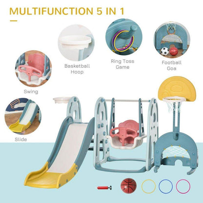 mlnshops Indoor Outdoor Toddler Play Slide Swing Set