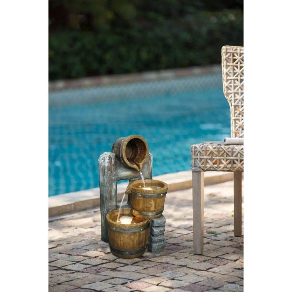 MLNshops Decorative 3 Tier Bucket Indoor Water Fountain with Lights
