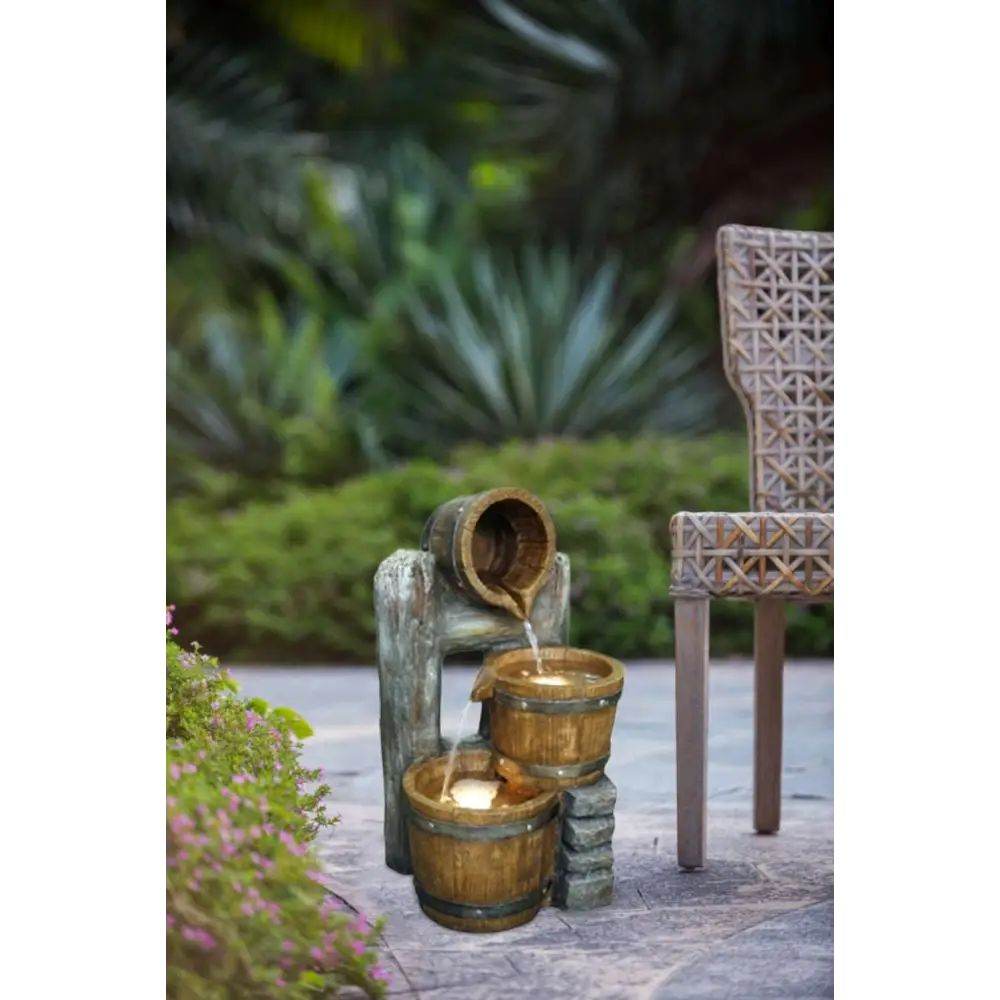 MLNshops Decorative 3 Tier Bucket Indoor Water Fountain with Lights