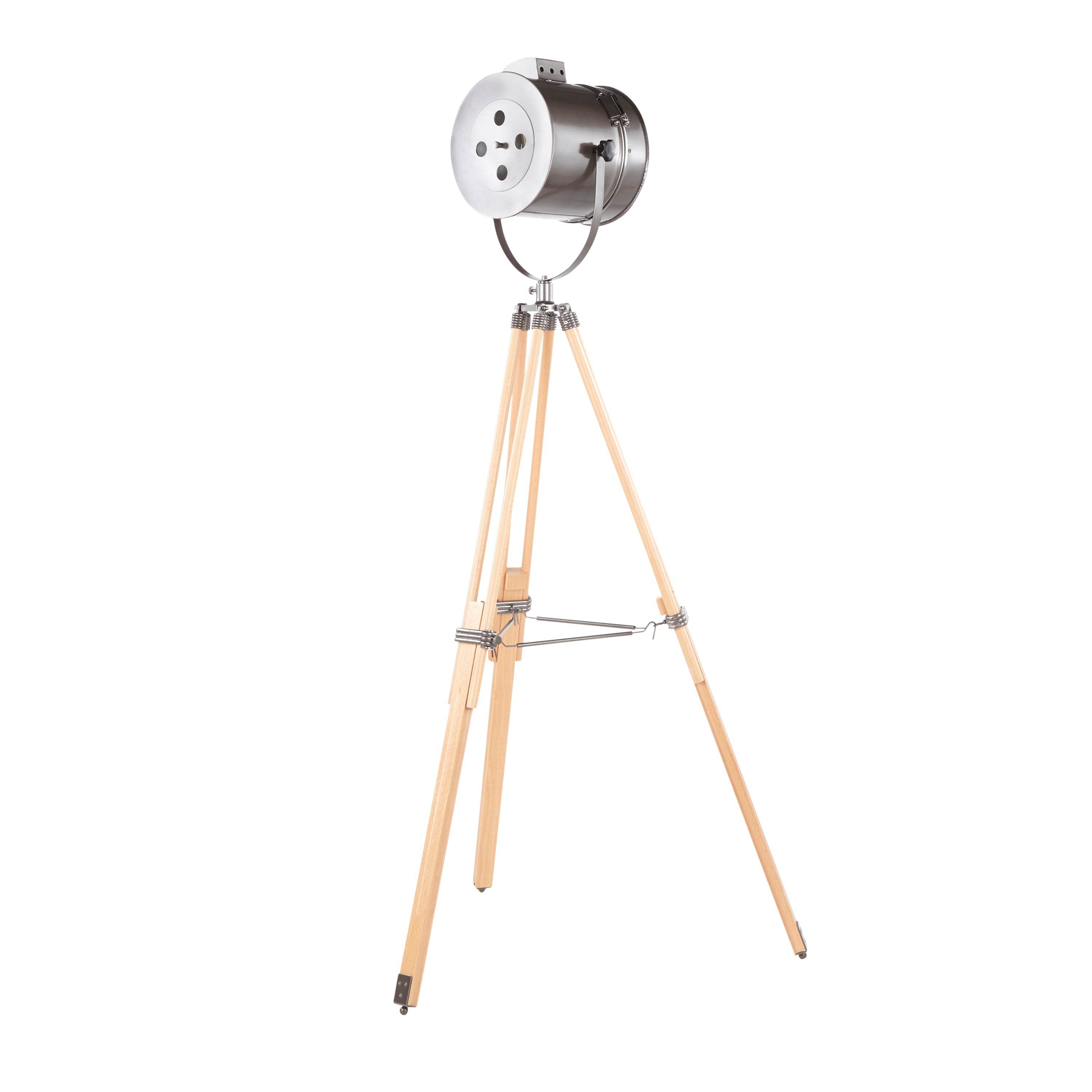 MLNshops Industrial Floor Lamp with Wood Tripod Base