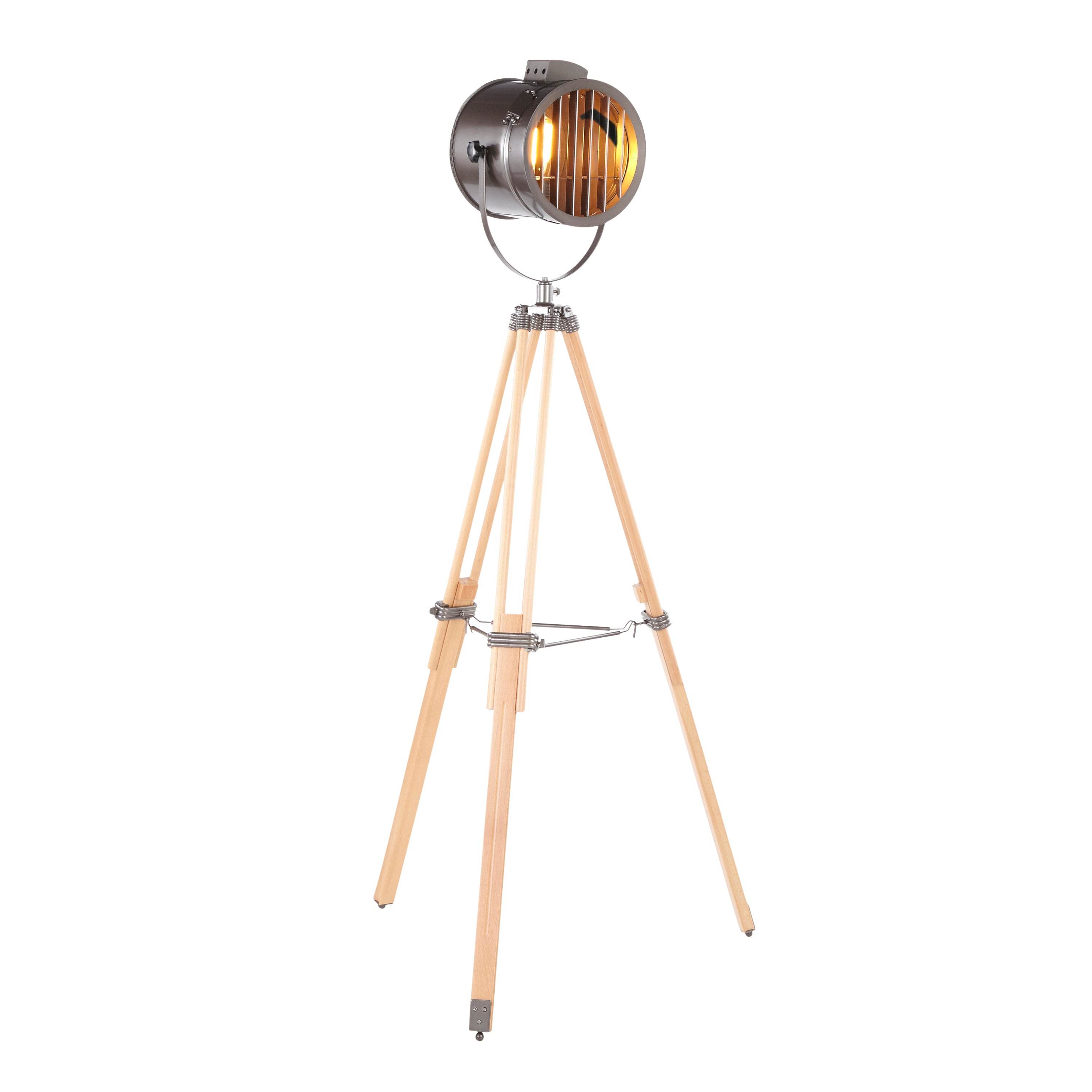 MLNshops Industrial Floor Lamp with Wood Tripod Base Default