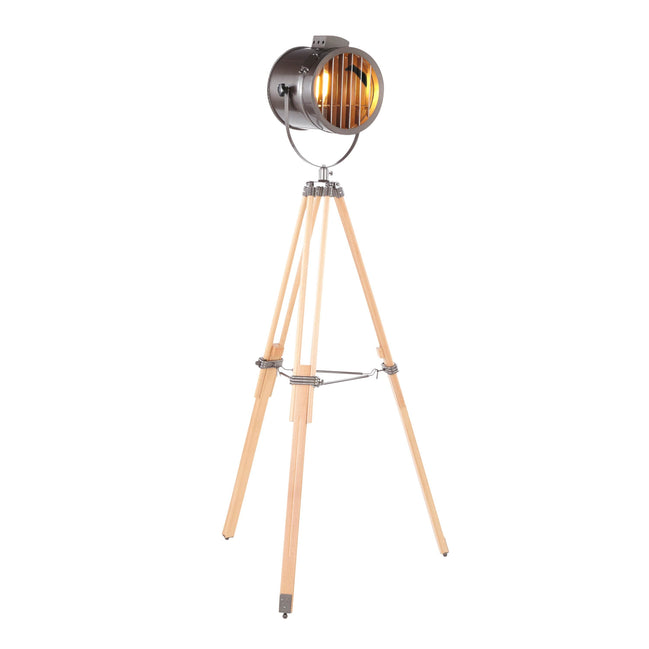 MLNshops Industrial Floor Lamp with Wood Tripod Base Default