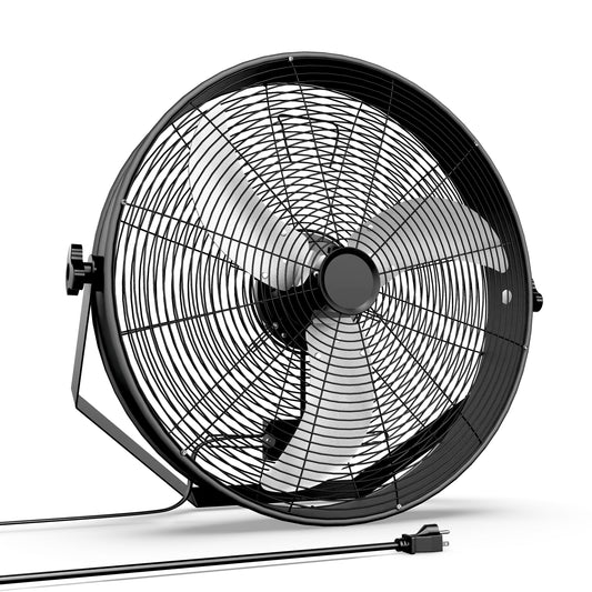 InfiniPower 18 Inch High Velocity Wall Mount Fan with Rack, 3 Speed Industrial/Commercial Metal Ventilation Fan MLNshops]