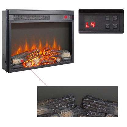MLNshops 23 Inch Electric Fireplace Insert with Realistic Flame