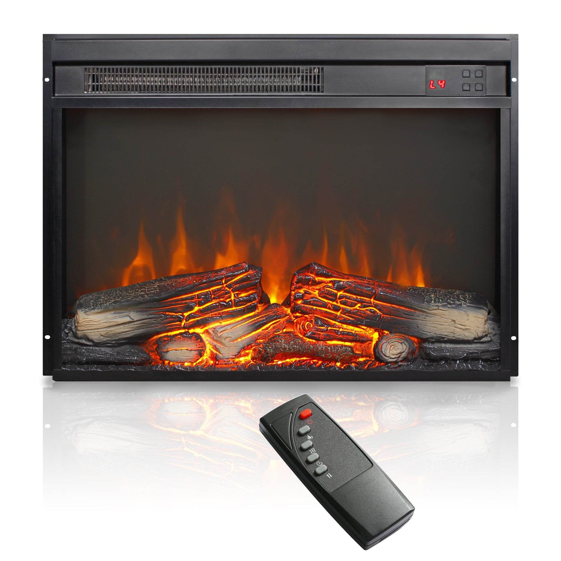 MLNshops 23 Inch Electric Fireplace Insert with Realistic Flame