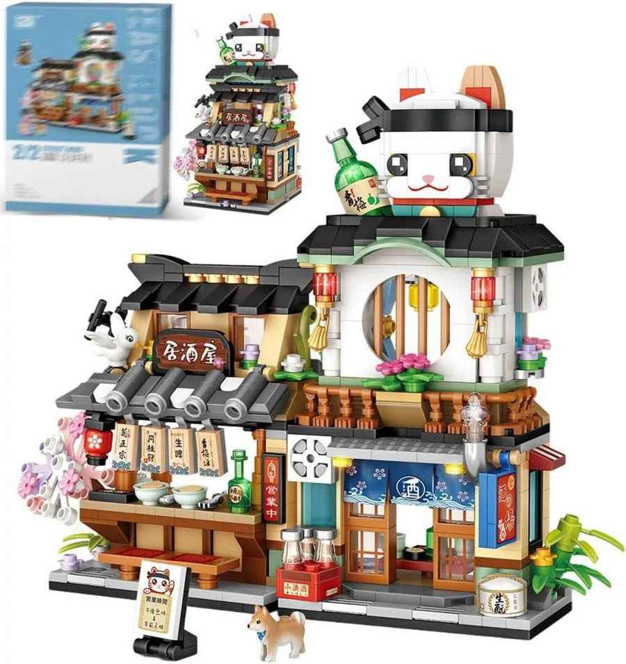mlnshops Japanese Street Building Set - 4 Pack Toys