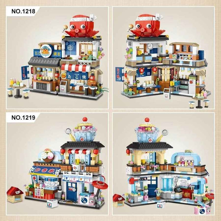 mlnshops Japanese Street Building Set - 4 Pack Toys