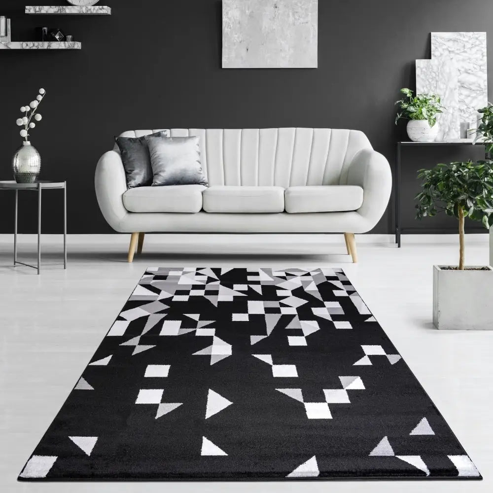 Jersey Area Rugs, Carpets For Livingroom, 5x7 Area Rugs ,3984 Black-Grey MLNshops]