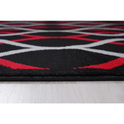 Jersey Area Rugs, Carpets For Livingroom, 5x7 Area Rugs ,3986 Black-Red MLNshops]