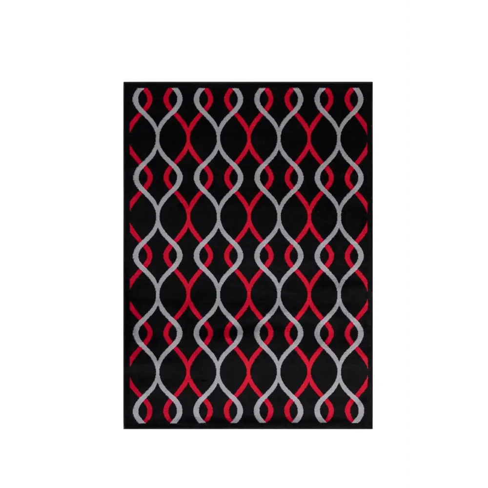 Jersey Area Rugs, Carpets For Livingroom, 5x7 Area Rugs ,3986 Black-Red MLNshops]