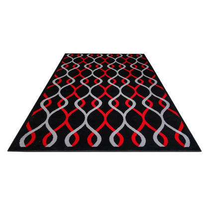 Jersey Area Rugs, Carpets For Livingroom, 5x7 Area Rugs ,3986 Black-Red MLNshops]