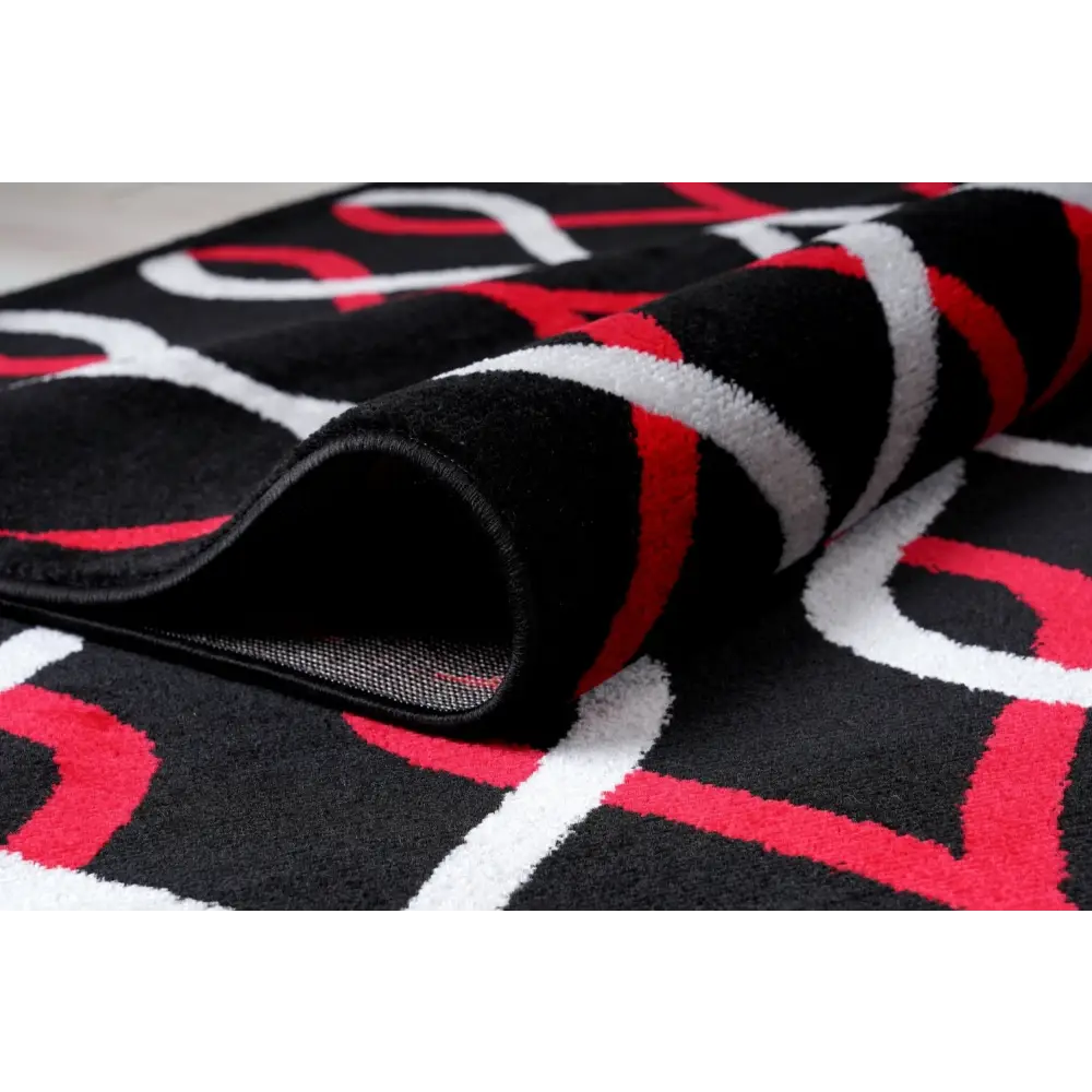 Jersey Area Rugs, Carpets For Livingroom, 5x7 Area Rugs ,3986 Black-Red MLNshops]