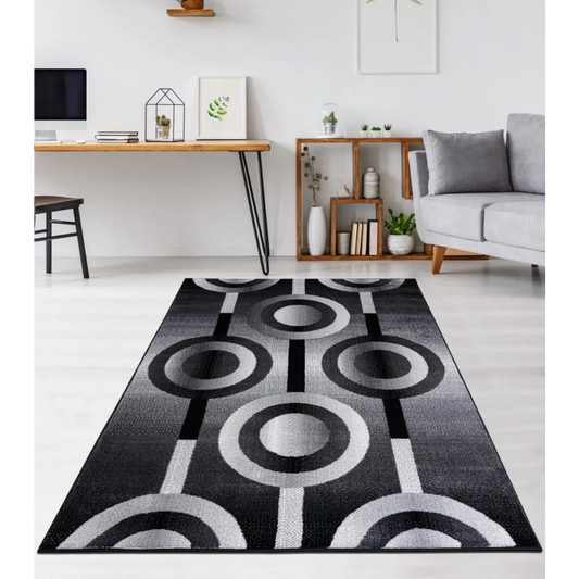 Jersey Area Rugs, Carpets For Livingroom, 5x7 Area Rugs ,3987 Black-Grey MLNshops]