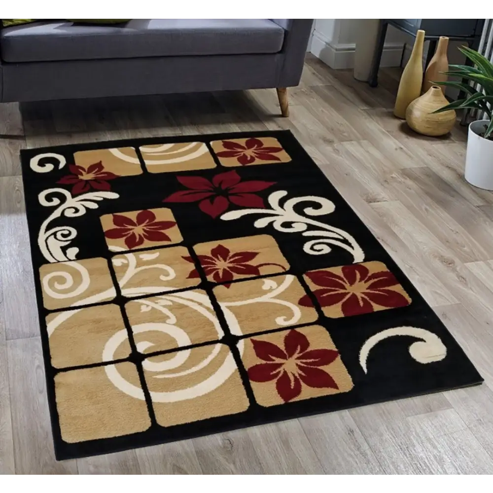 Jersey Area Rugs, Carpets For Livingroom, 7x10 Area Rugs ,3005 Black MLNshops]